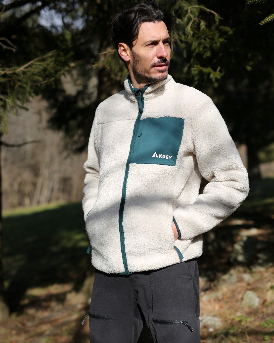 Moški sherpa flis Alpine zelen