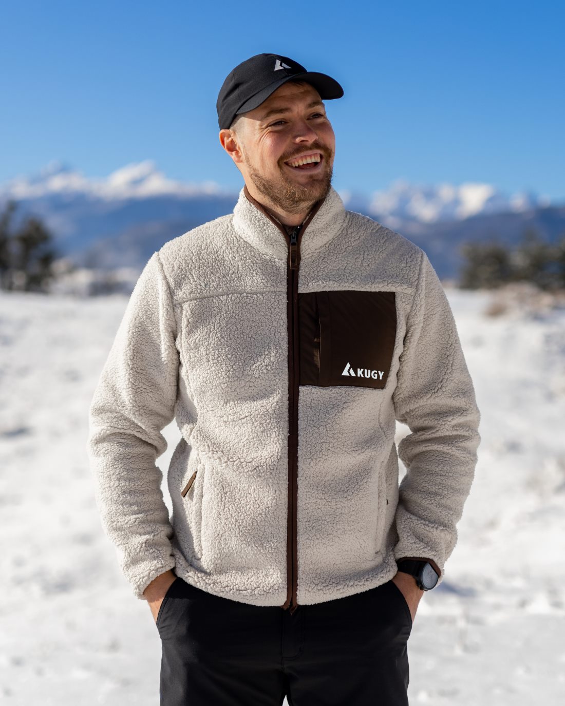 Moški sherpa flis Alpine rjav