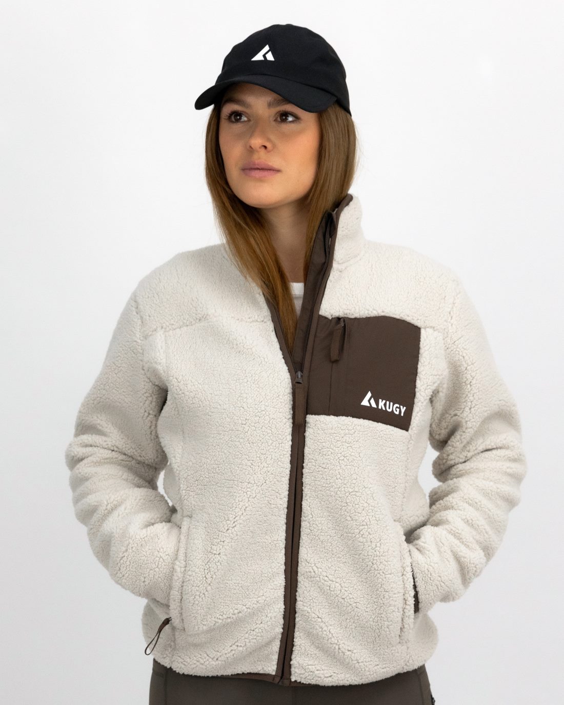 Ženski sherpa flis Alpine rjav
